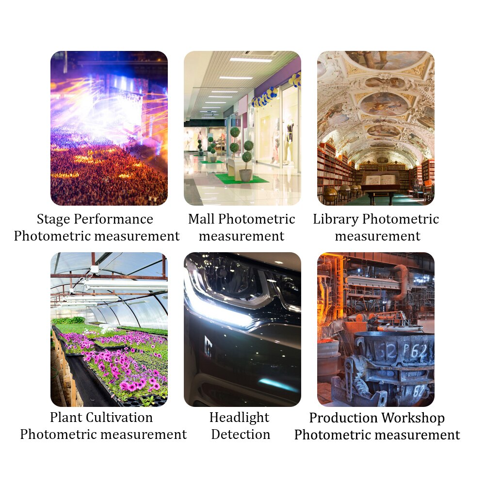 Digital Photometer Lux Meter Light Tester Photography Spectrometer Portable Brightness Detector 1-200,000 Luxmeter LCD Display