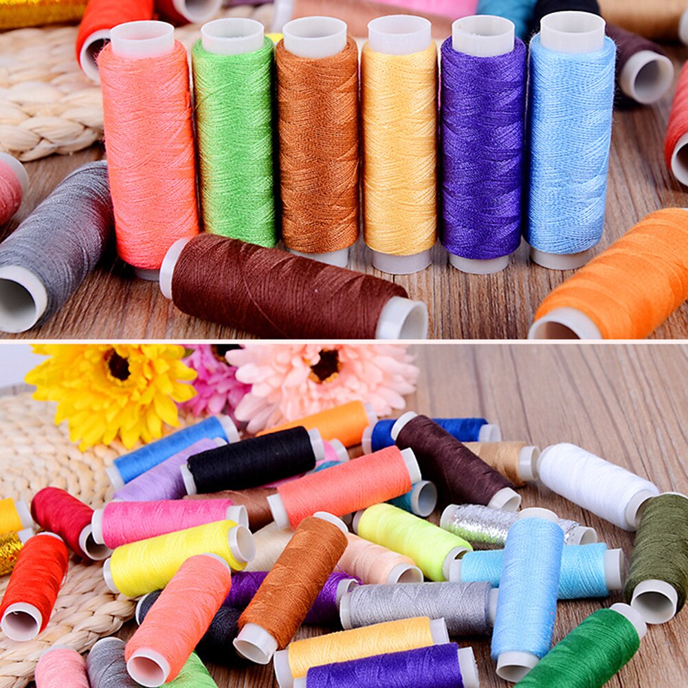 60/24Pcs Sewing Thread Polyester Embroidery Machine Sewing Threads DIY Knitting Weave Thread Craft Sewing Accessories