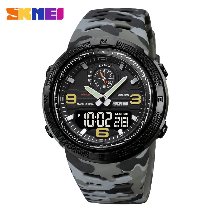 SKMEI-Reloj Digital deportivo para Hombre, pulsera electrónica con pantalla Dual, resistente al agua, para estudiantes, 1655, 1251