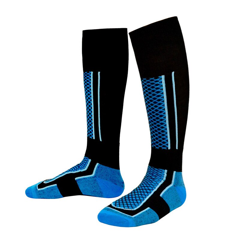 Chaussettes de Ski pour hommes et femmes-épaississement Sports de plein air bas pour Ski randonnée Snowboard: Blue