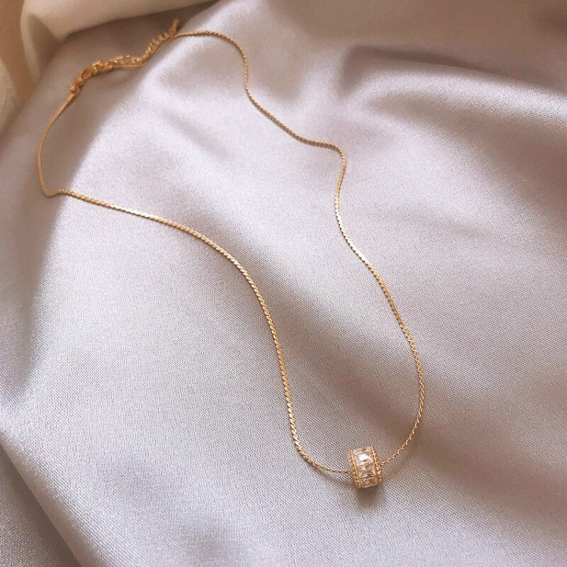 Klassieke ronde zirkoon chokers voor dames, kettingen, eenvoudige, prachtige kristallen sieraden, oorbellen
