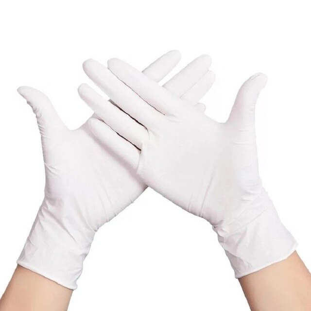 Fødevaregodkendt bagning køkkengummi engangshandsker skridsikre anti-syre alkali lab industrielle fødevare latex tynde handsker 100 stk.