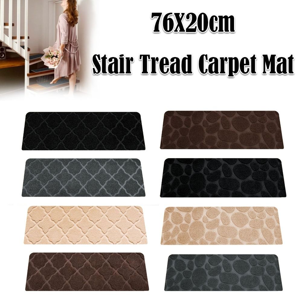 Self-adhesive Staircase Mat Non-Slip Safety Stair Tread Carpet Mat Soft Stripe Protection Cover Pads Home Decor