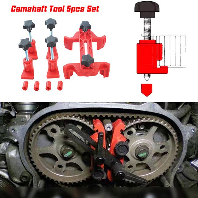 5 Dual Cam Clamp Camshaft Engine Timing Locking Tool Sprocket Gear Kit Universal Car Accessories: Default Title