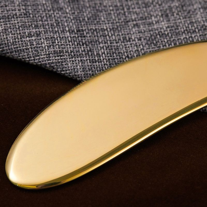 Koppar gua sha massageverktyg, fysioterapiverktyg mjukvävnadsterapi som används för rygg, ben, ansiktsbehandling, armar, nacke, axlar