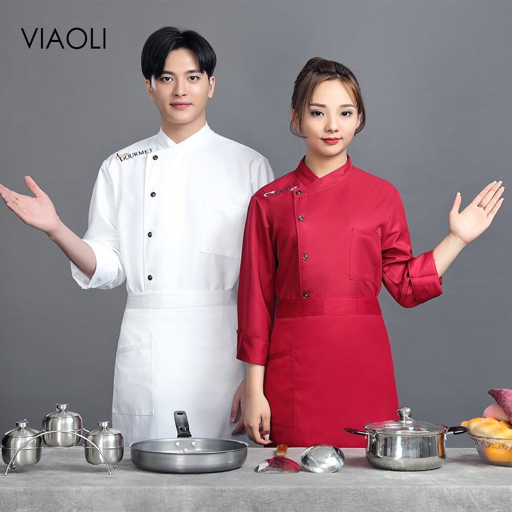 High unisex casual chef jacket single-breasted stand-up collar kitchen catering restaurant service work uniform wholesal