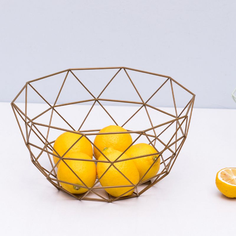 Nordic storage kurver gull metall art snacks godteri fruktkurv til stue skrivebord kjøkken arrangør kurv