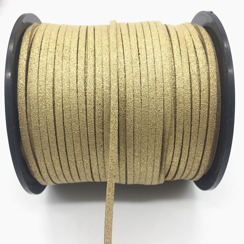 3mm 5 Yards Macrame Braided Faux Suede Cord Leather Lace DIY Handmade Beading Bracelet Jewelry Making Flat Thread String Rope: Khaki