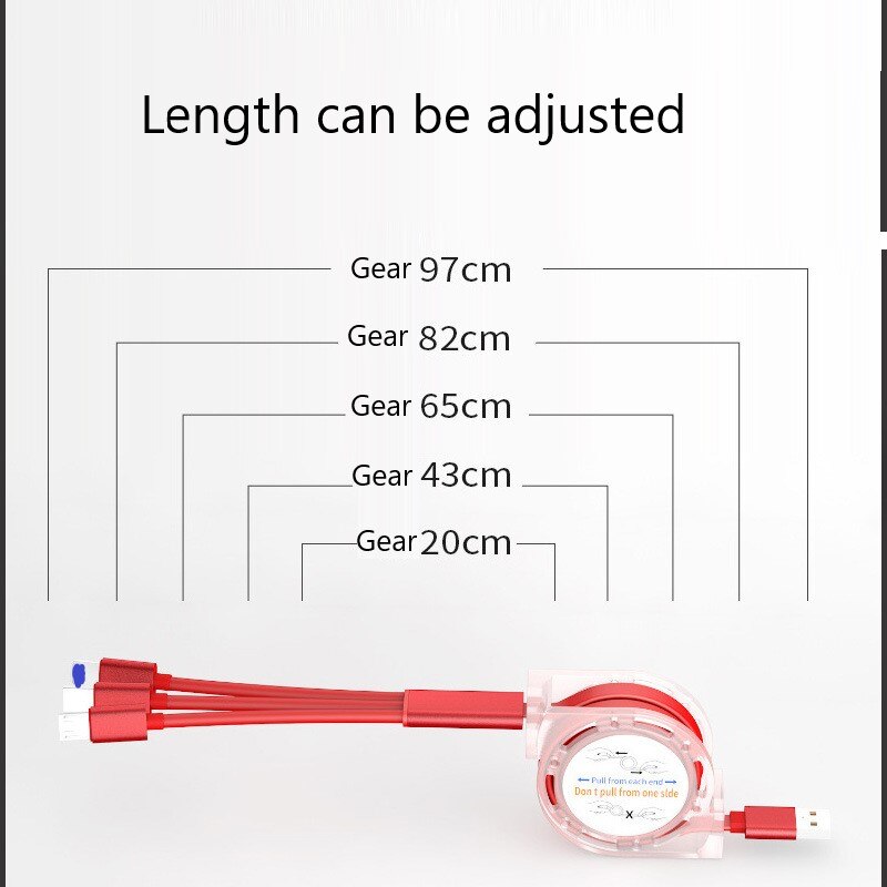 Intrekbare 3 In 1 Usb Charge Kabel Voor Iphone & Micro Usb & Usb C Kabel Draagbare 3A Snel Opladen kabel Voor Iphone Samsung