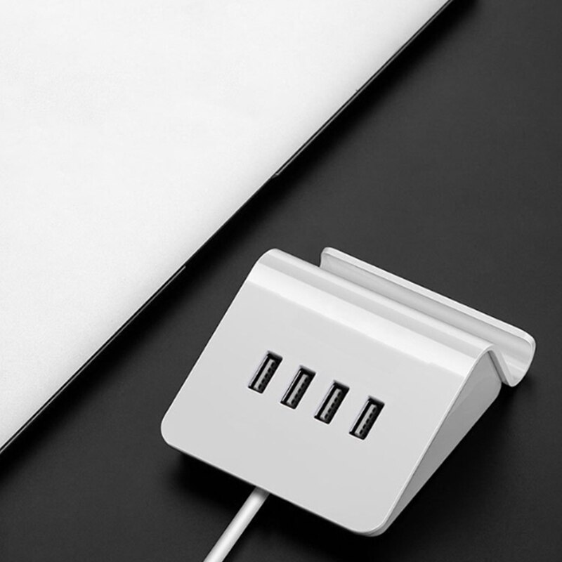 USB HUB High Speed Mini 4 Ports USB2.0 HUB for Desktop Laptop with Phone and Tablet Holder