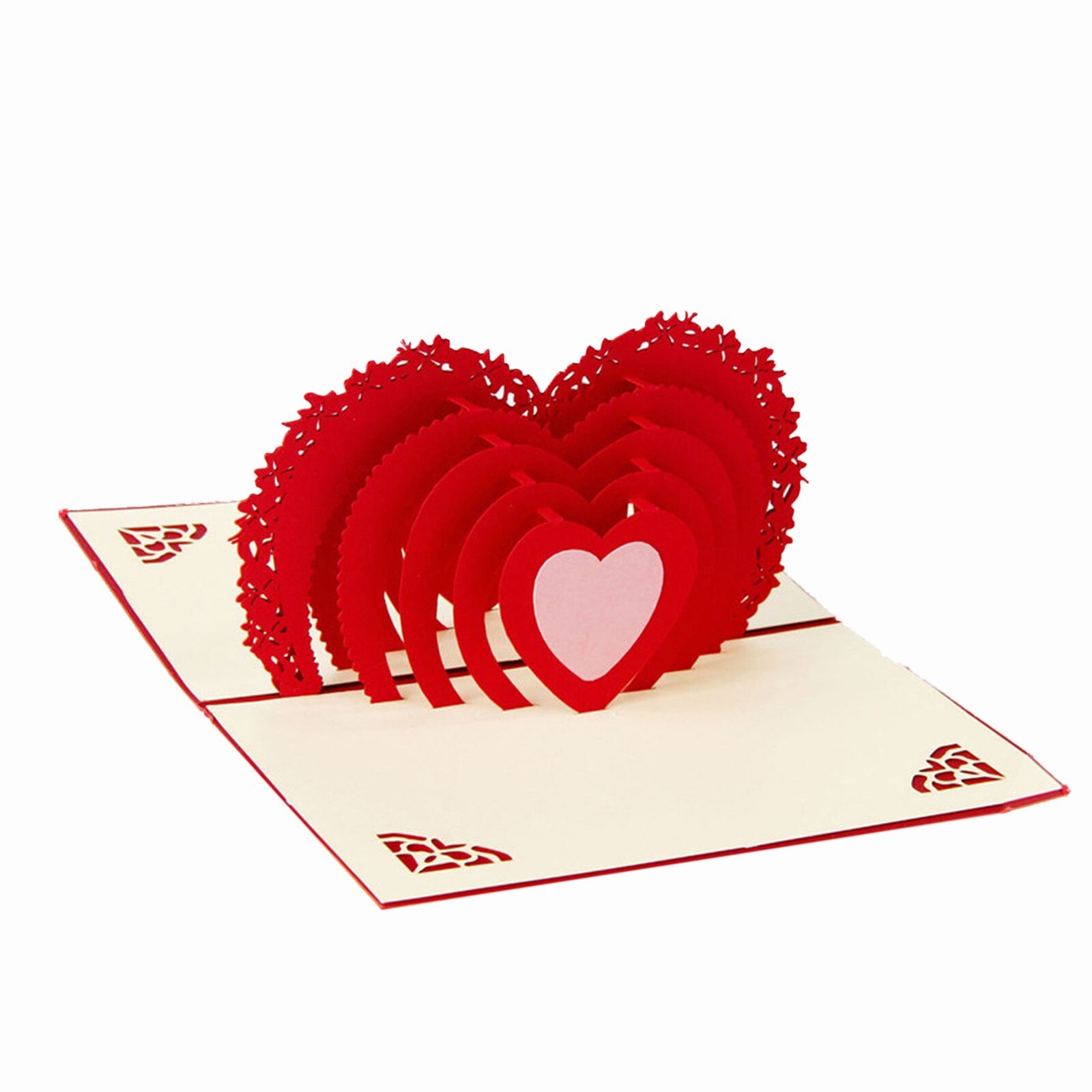 3D Pop-Up Cards Flowers Birthday Card Anniversary Postcard Heart Wedding Invitations Greeting Cards For Valentine's Day: B