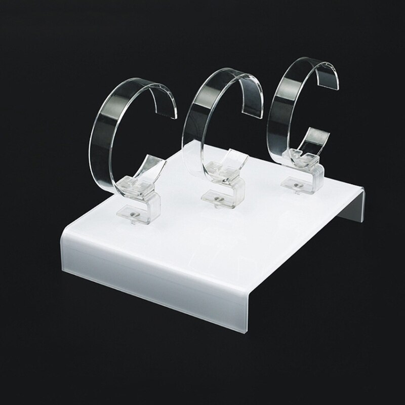 estante de exhibición para relojes, soporte de joyería, expositor acrílico para tres relojes, soporte transparente