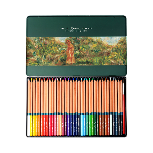 Marco Renoir 100/72/48/36/24 woda kredki profesjonalny olej ołówek zestaw artystyczny szkic kolor kredki Andstal: 36 Aqua Colors