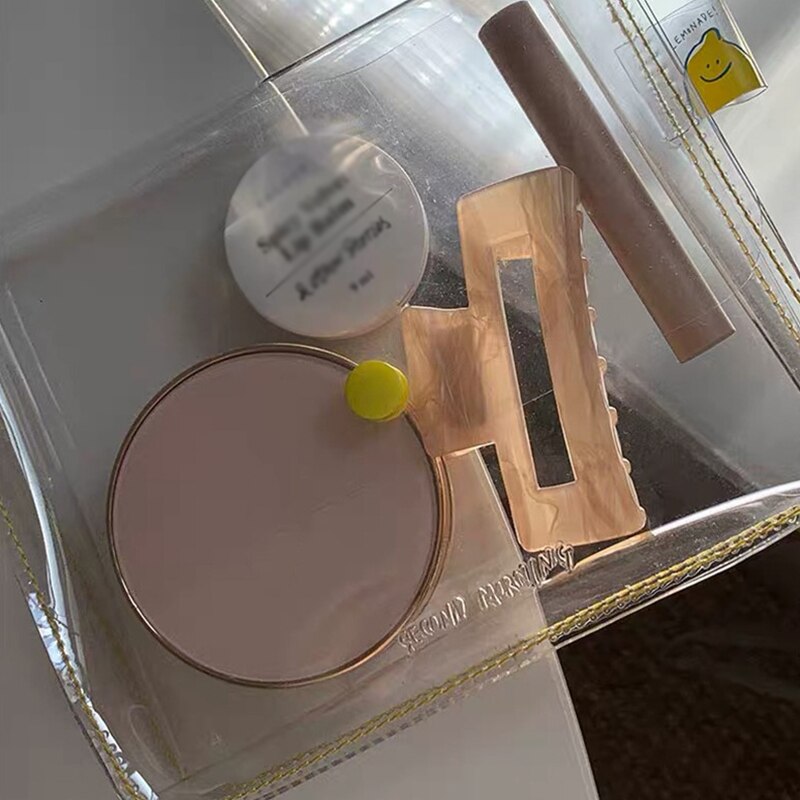 eins Korea Stil Klar Zitrone Bleistift fallen Datei Tasche PVC Wasserdichte Stift Tasche Tragbaren Kosmetik Tasche Schreibwaren Lagerung Bleistift fallen