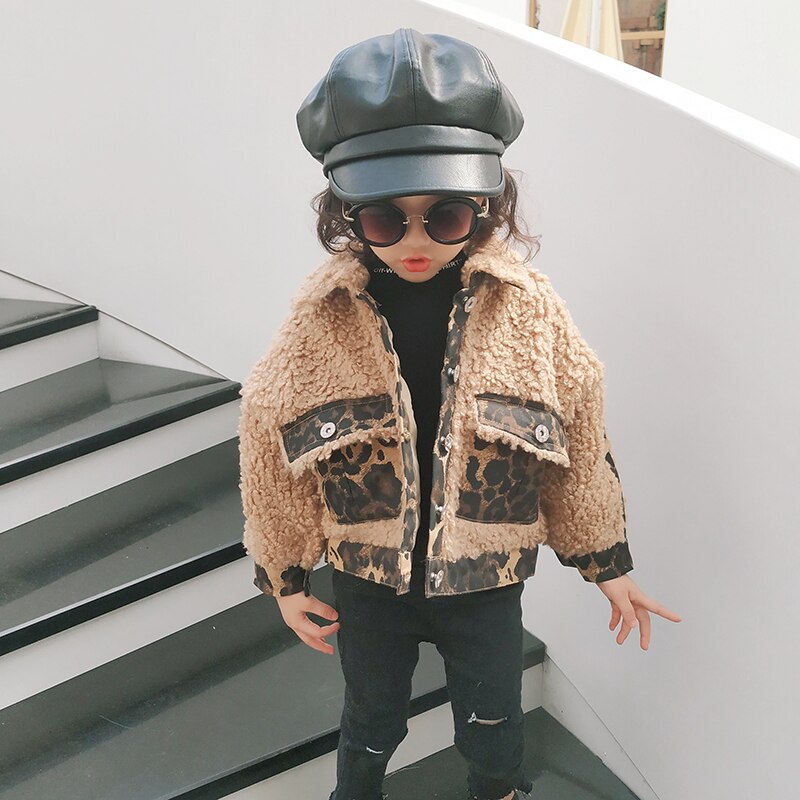 Baby Girl Winter Clothes Kids Fur Jacket Faux Fur Coat Thickening Warm Soft Leopard Print Boys Clothes Children Overwear