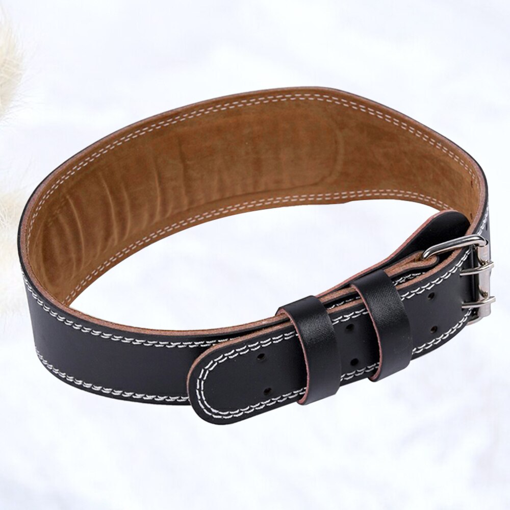 PU Leather Braces Support Belt Back Waist Protective Belts Strap for Fitness Hard Weightlifting (Black, Size)
