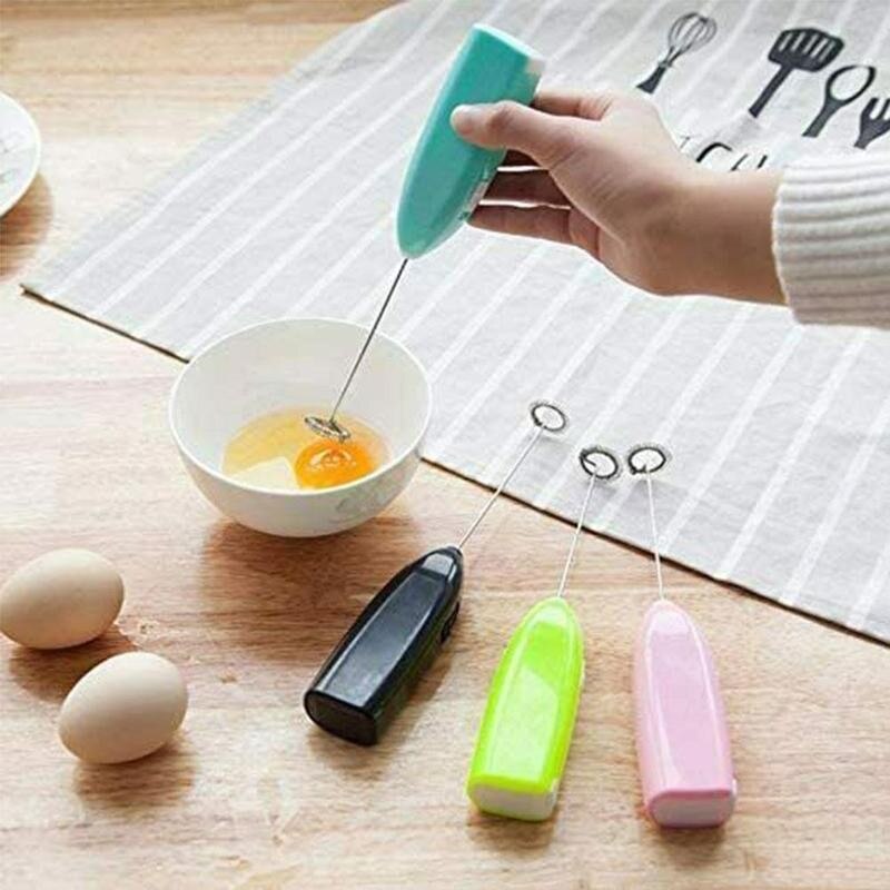 1pc Electric Mini Egg Beater Milk Coffee Whisk Mixer Mini Handheld Egg Beater Stirrer Household Kitchen Whisk Cooking Tool