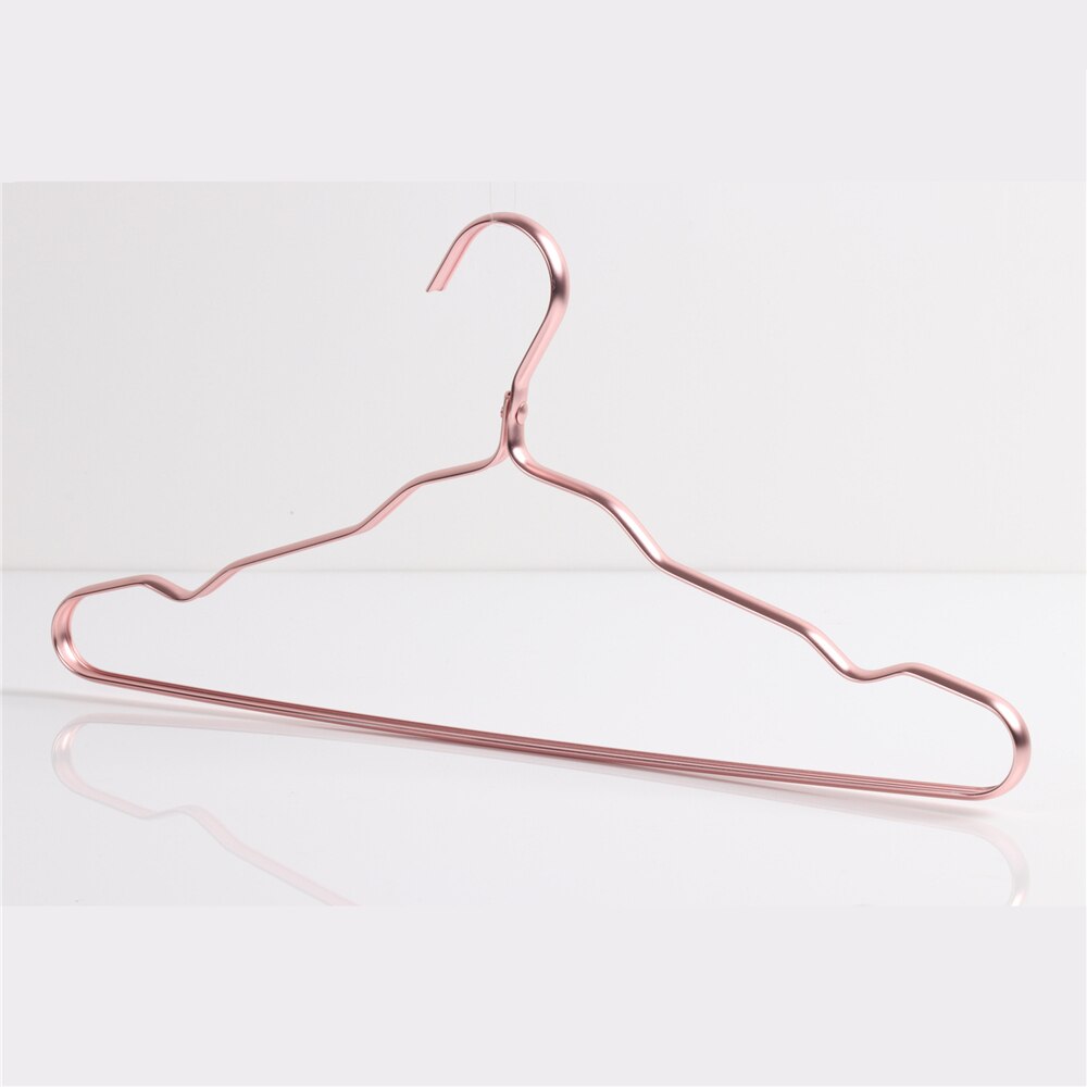 Colgador de ropa de aleación de aluminio, perchero antideslizante de Metal, organizador de armario, estante de almacenamiento de ropa: Rose Gold / 10PCS