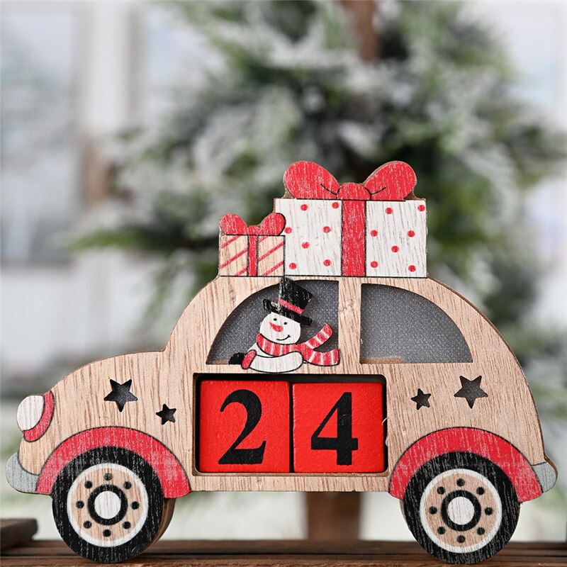 Santa Claus Wooden Pinecone Calendar Christmas Wooden Calendar Christmas Year Countdown Calendar Calendario Madera: Snowman