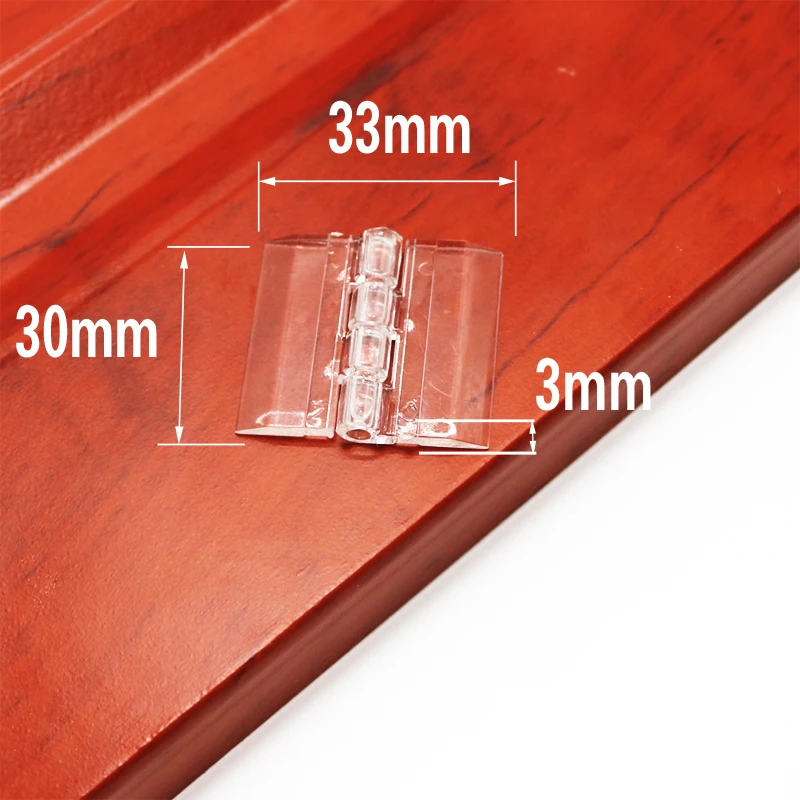 10 stk 25 x 33 30 x 33 38 x 45 65 x 42 foldehængsler af plast gennemsigtig plexiglas hængsel holdbar klar akryl: 30-33-3mm