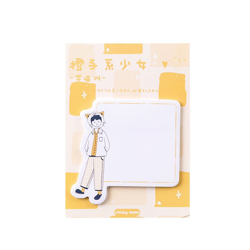 30 vellen Oranje meisje Student Laat een Bericht Memo pad Planner Sticky notes Papier sticker Student Stationaire Sjoel Office Supply: 2