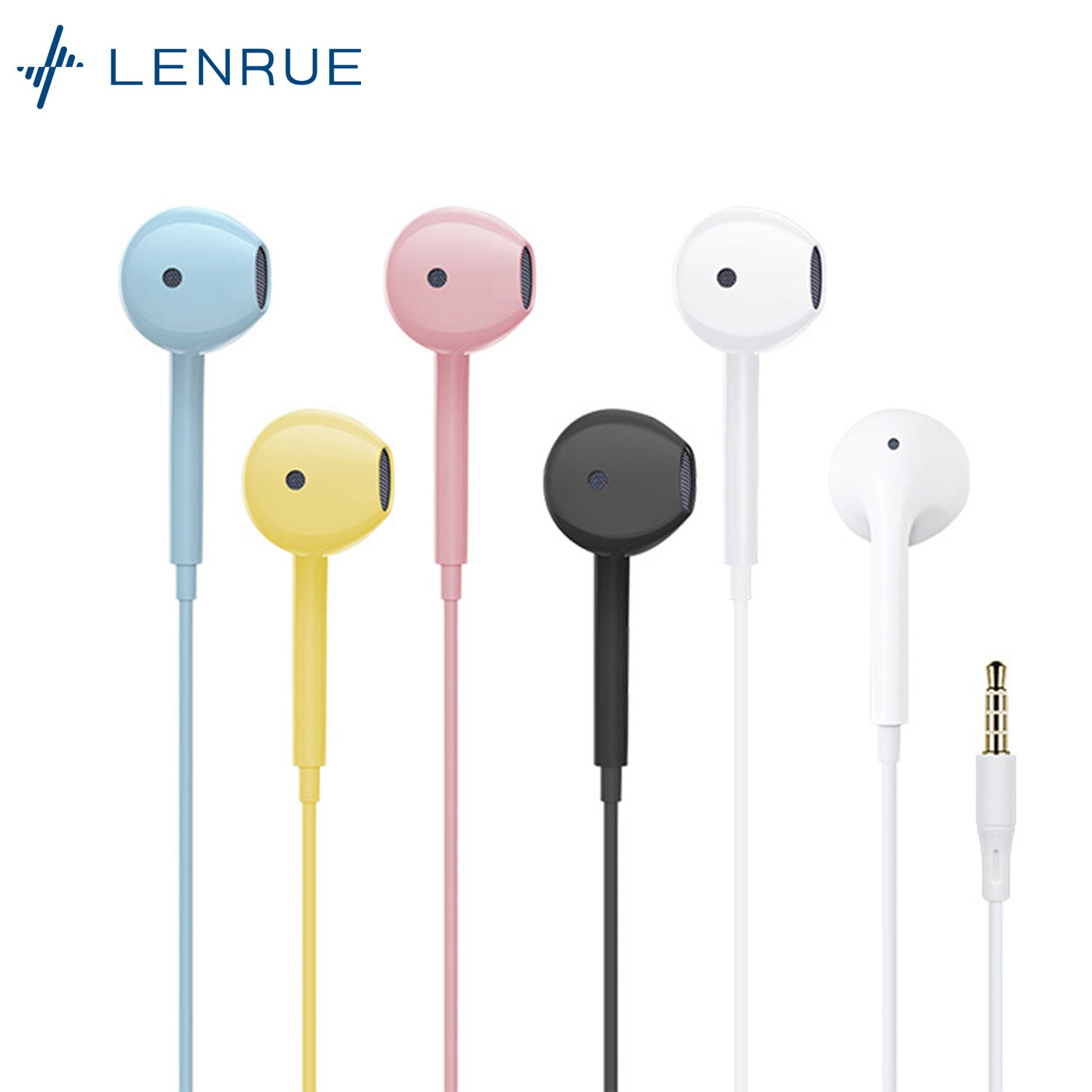 Lenrue-auriculares coloridos con cable para videojuegos, cascos con micrófono de 3,5mm para Xiaomi, IPhone, portátil, música, Sellphone