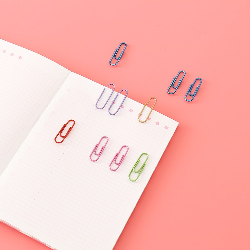 Bright Color Paper Clip Office Supplies Cute Clip Paper Clips Papeleria Office Accessories Paperclips Clips Para Papel