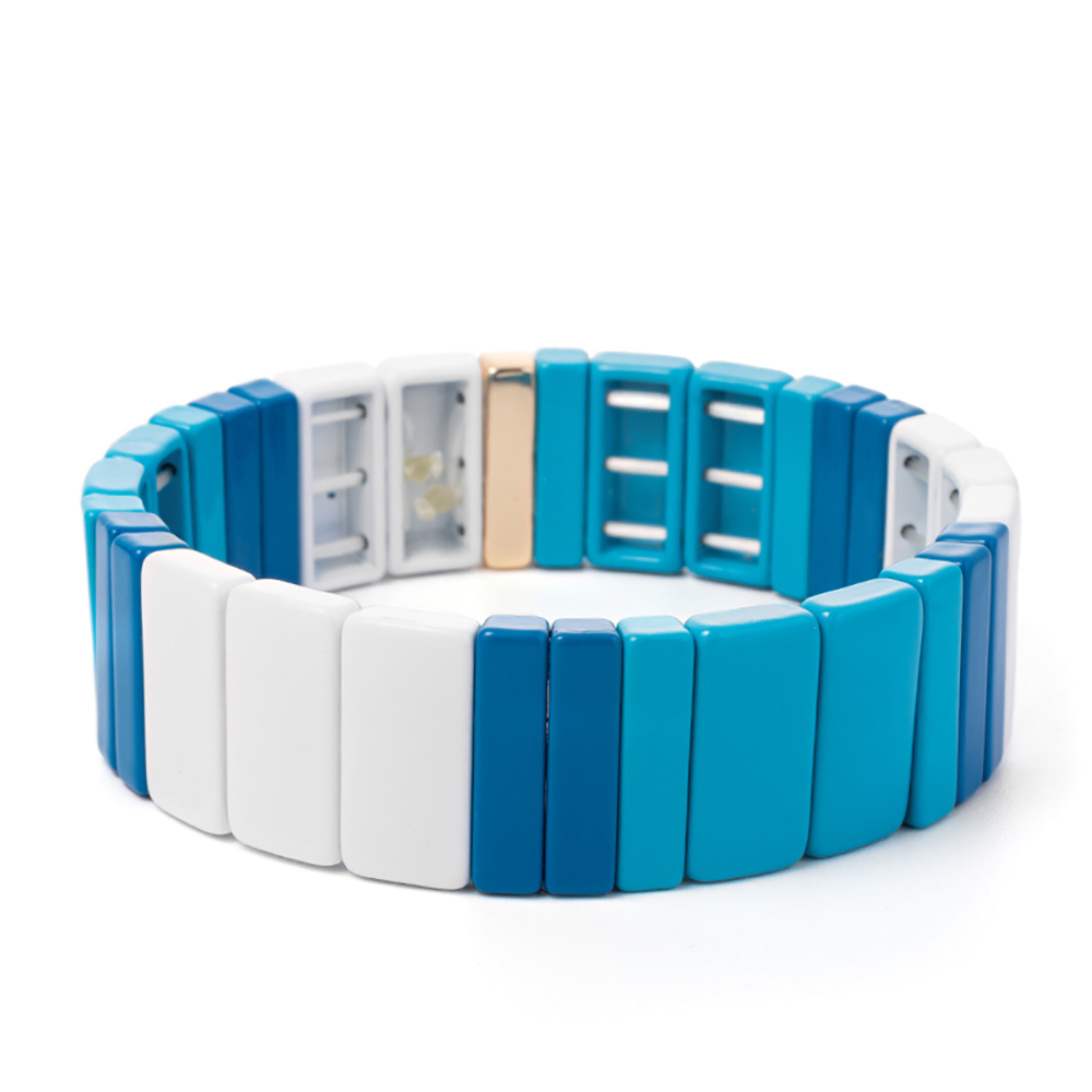 Conjuntos de pulseras de cuentas de colores para mujer, pulseras elásticas bohemias, brazalete de Metal, proveedores de joyería al por mayor, nueva: Verde oscuro