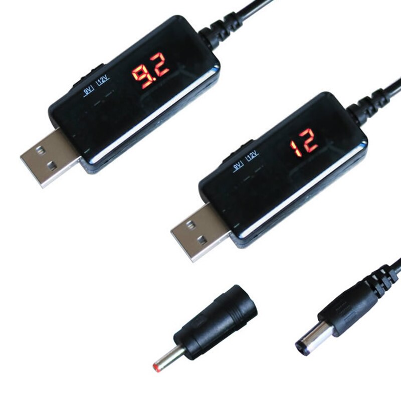 Convertidor de Cable USB DC 5V a 9V 12V USB Cable convertidor de aumento con DC Jack 5,5/3,5mm convertidor de voltaje