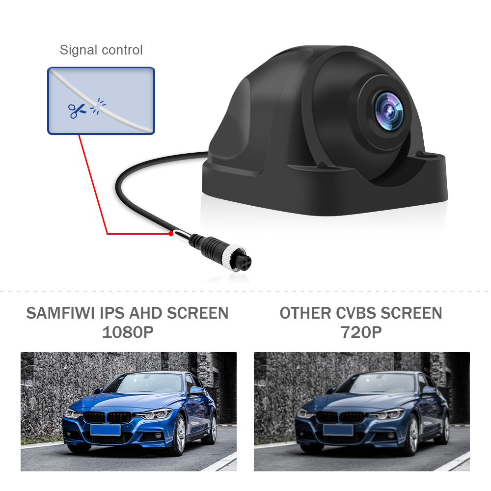 1920*1080P 720P AHD Side View Camera 360° Adjustable Angle Starlight Night Vision Vehicle Waterproof Camera For Bus Car Truck RV