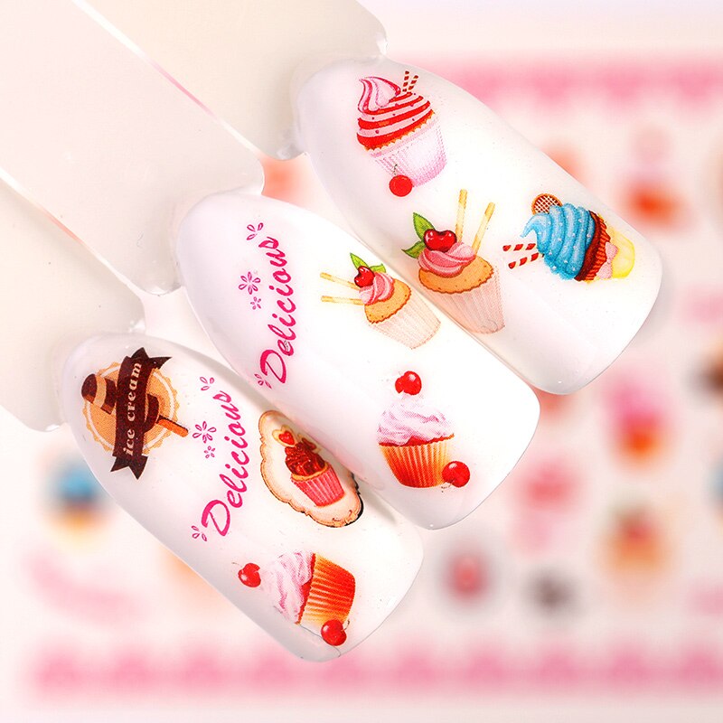 Maple Leaf Ontwerpen Nail Art Water Decals Zomer Fruit Nail Transfer Sticker Citroen Oranje Aardbei Cherry Nail Art Decoraties: 12