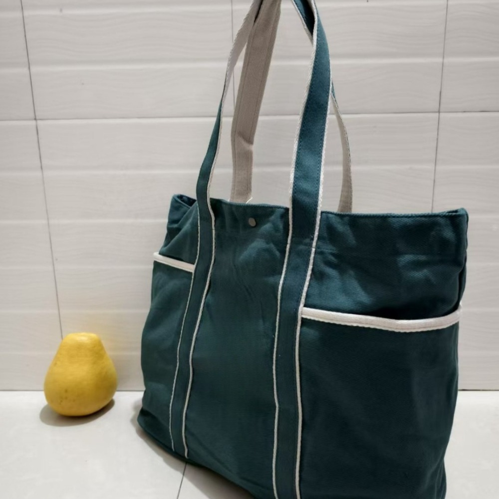 Dames Opbergtas, Handtas, Laptop, Reizen Canvas Schoudertas, Casual Tas, Canvas Boodschappenrugzak: green