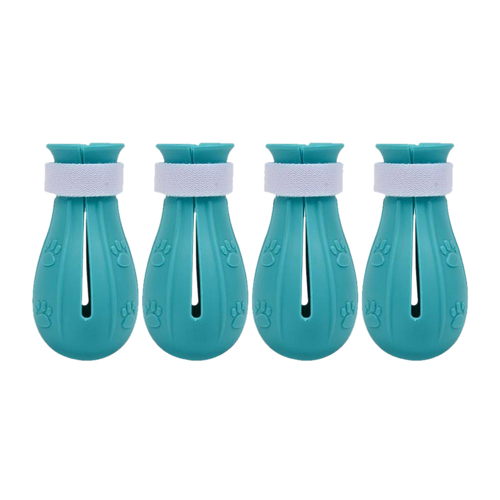 Siliconen Kat Anti-Kras Schoenen Voor Katten Verstelbare Pet Kat Laarzen Snijden Nagels Kat Claw Paw Cover Protector Pet grooming: blue2