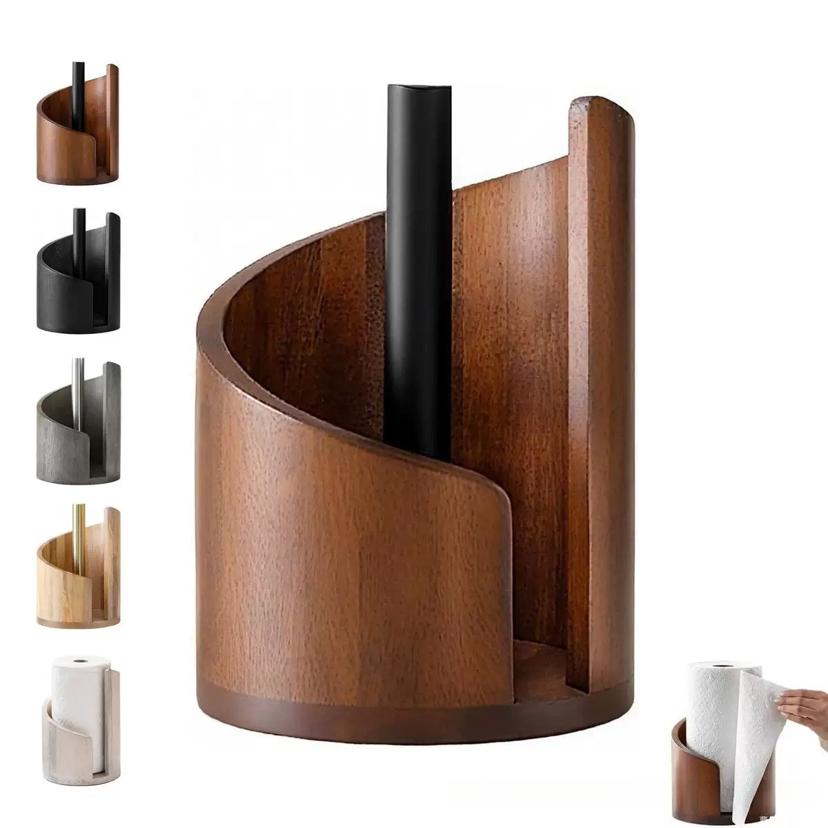 Portarotolo in Legno, Contenitore per Carta Igienica, Decorazione da Scrivania per Soggiorno, Camera da Letto, Ristorante, Casa, Stile Semplice: Rosa