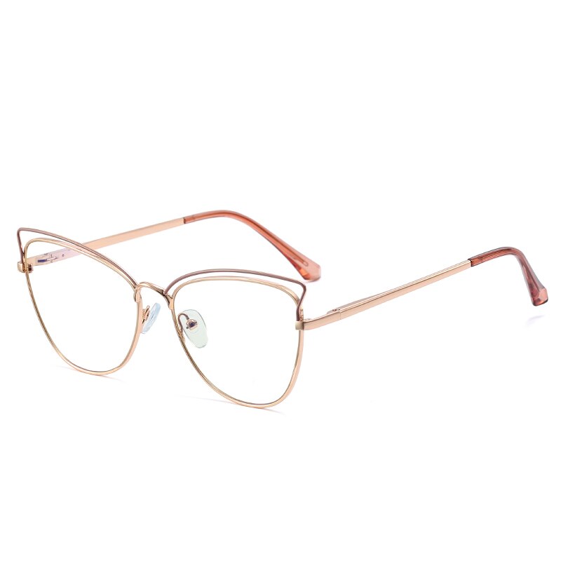 Anti-Blue Blocking Glasses Trends Cat Eye Women's Glasses Frame Oversized Optical Decorative Glasses: Purple
