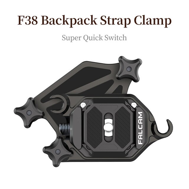 FALCAM-Arca Swiss de placa de liberación rápida F38 DSLR, Kit de interruptor rápido, adaptador de montaje deslizante de trípode, tornillo 1/4 3/8: Backpack Strap Clip