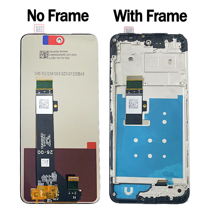 Pantalla LCD OEM de 6,5 pulgadas para Motorola Moto G13 G23 G53 G34 G45, montaje de digitalizador con pantalla táctil con marco