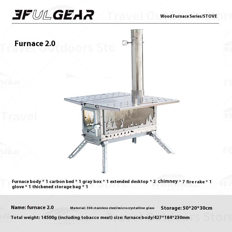 3F UL Gear Fire Houtkachel Pelletkachel Ovenbrander Kerst Open haard Trip Kamp In hoogte verstelbaar Opvouwbaar roestvrij staal