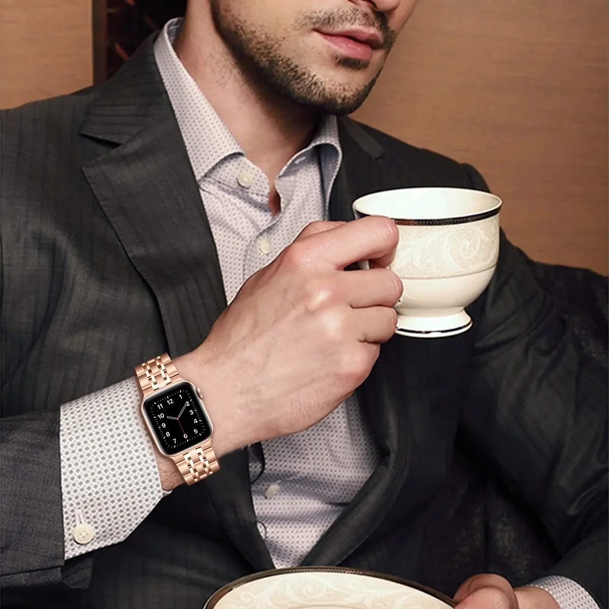 Metal Compatible Strap for Apple Watch Band 49mm 44mm 45mm 41mm 40mm Stainless Steel Bracelet iWatch Series 9 8 7 6 5 Ultra 2 SE