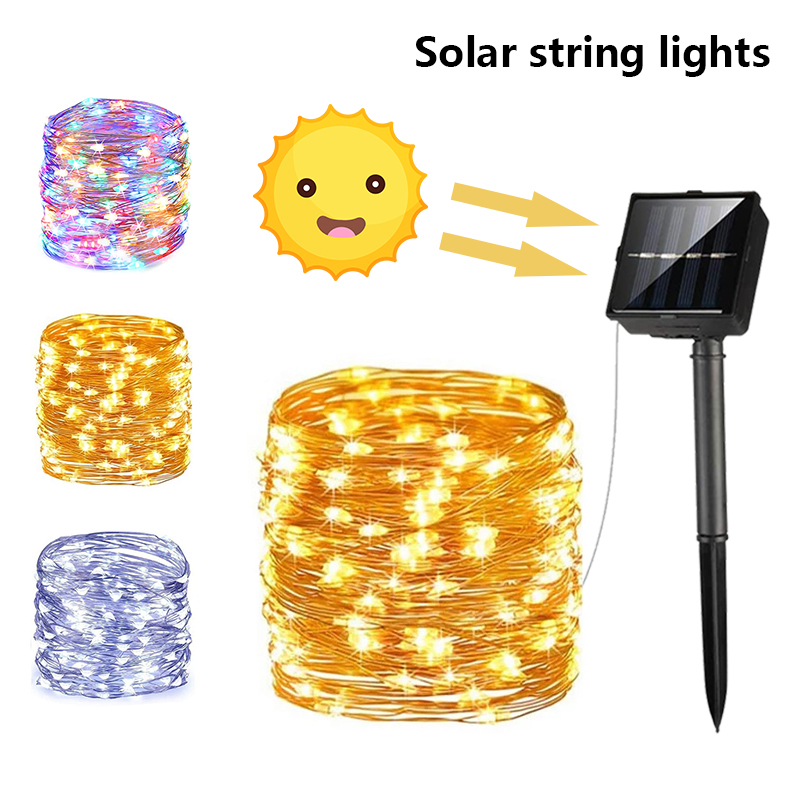 Led Outdoor Solar Lamp String Lights 10M Fairy Christmas Party Garland Solar Tuin Waterdichte Festoen Led Licht Decor