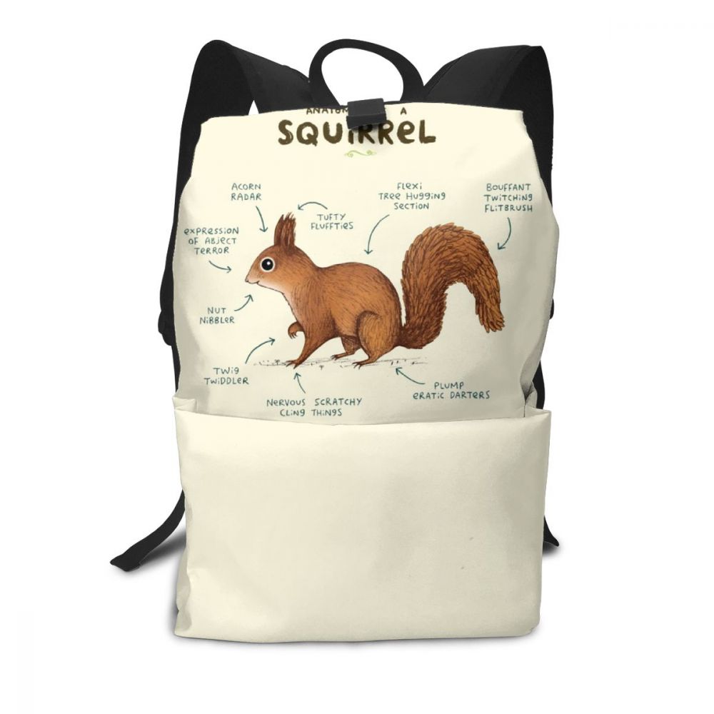 Mochila con estampado de ardilla para hombre y mujer, morral escolar de