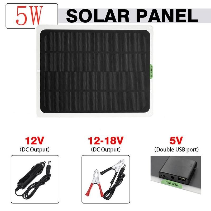 5/10/20w solcellepanel 12v batterilader bærbar solcelle gjør-det-selv solcellesystem polykrystallinsk batteri mobiltelefonladere panel