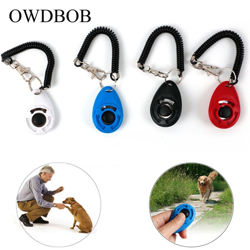 OWDBOB Pet Trainer Pet Puppy Dog Training Clickers Verstelbare Sound Sleutelhanger en Polsband Doggy Trein Klik Huisdier Accessoires