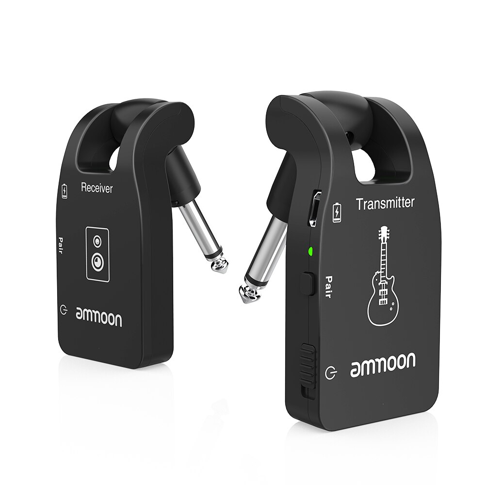 Ammoon-transmisor inalámbrico para guitarra eléctrica, receptor para bajo, 2,4G, 6 CANALES