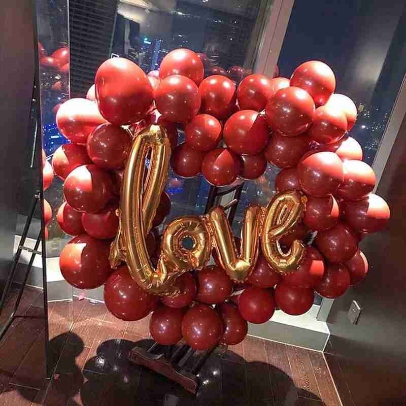 10/50 Uds. Globos dobles de látex de 10 pulgadas decoración de Globos para bodas Globos con forma de corazón suministro de Metal de cumpleaños Bab S8G9