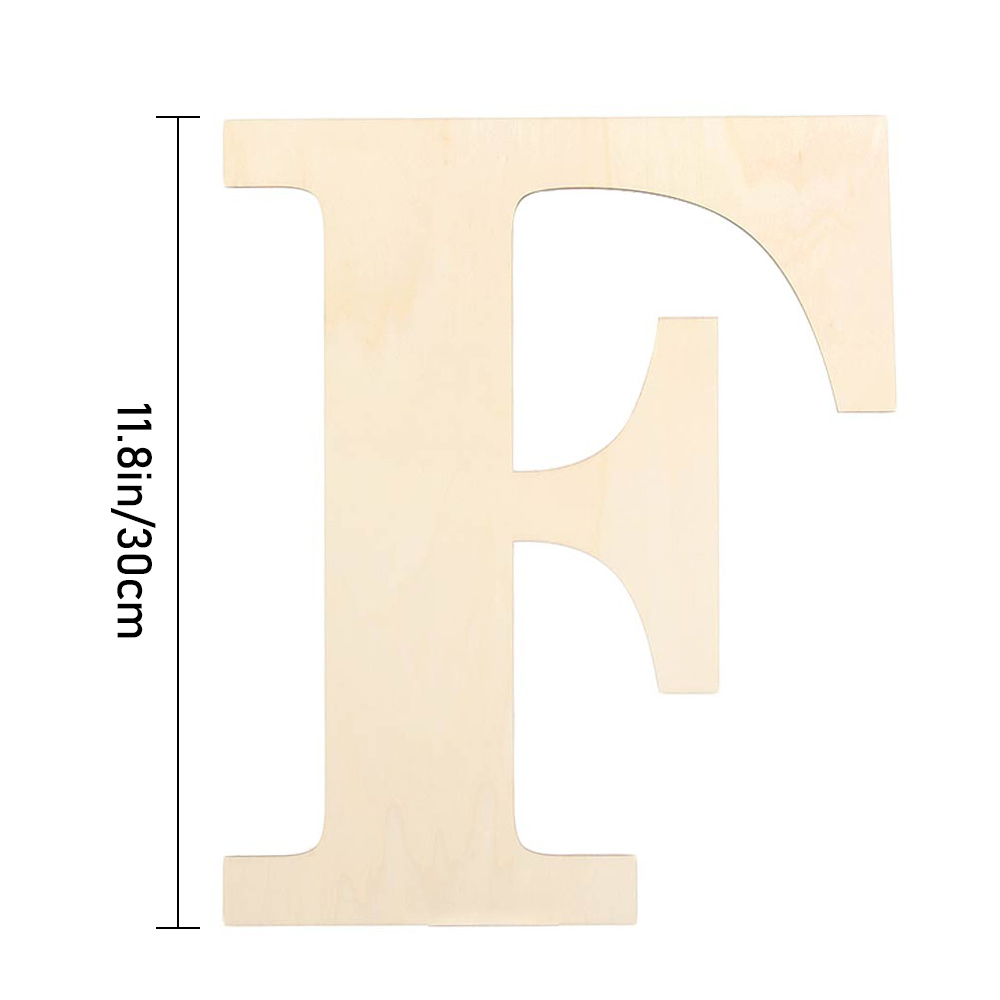 Ornamentos de porta de parede semiacabados, decoração de casa em branco pintável 30cm letras de madeira alfabeto inacabado diy artesanato em madeira