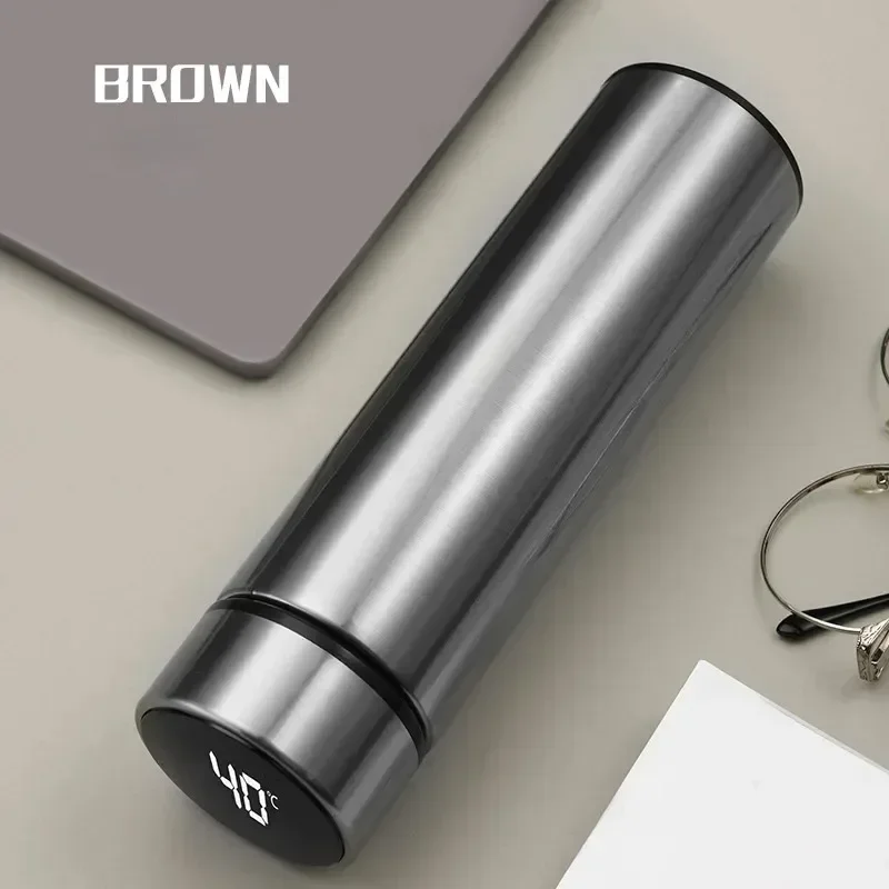 500ml Stainless Steel Thermos Bottle with Digital Temperature Display LED Intelligent Temperature Measurement Cup Vacuum Flask: MULTI