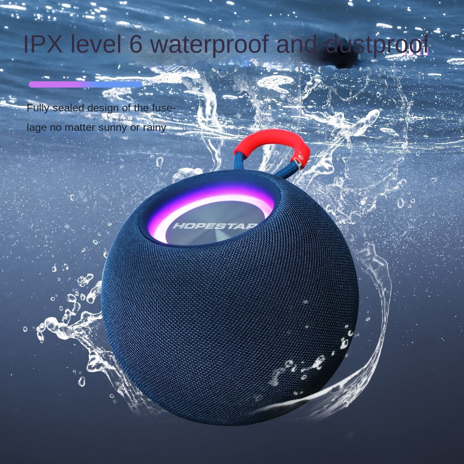 Housestar H52 Bluetooth Speaker Waterdicht, Outdoor Zullen Hand In Hand Om Lift Zware Subwoofer Met Kleur Licht Draadloze Audio