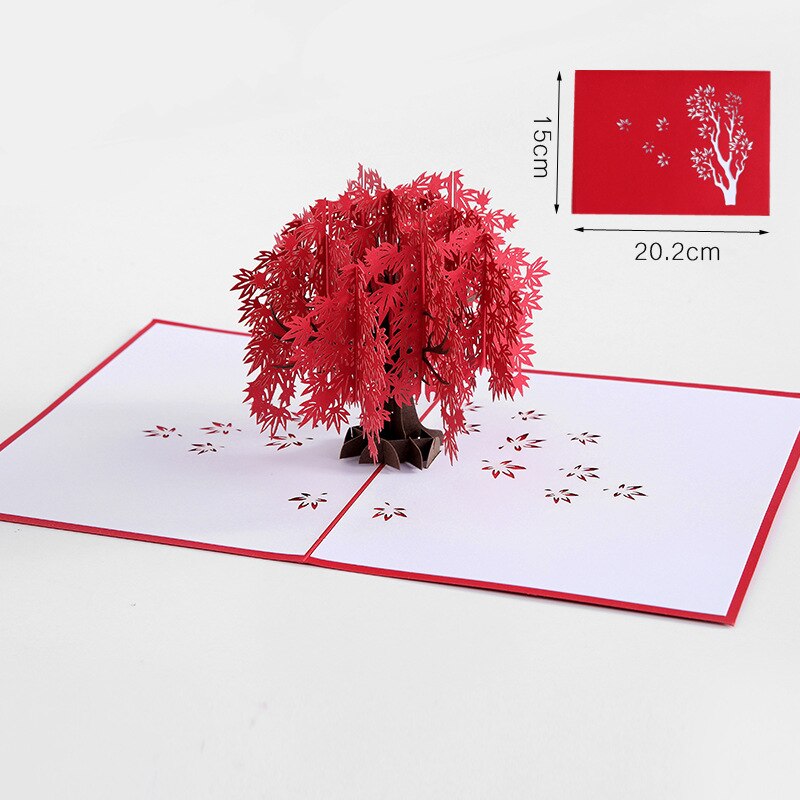 Cartes Pop-Up en 3D, d'anniversaire, fleurs, carte postale, érable, cerisier, cartes d'invitation de mariage, cartes de vœux: 01