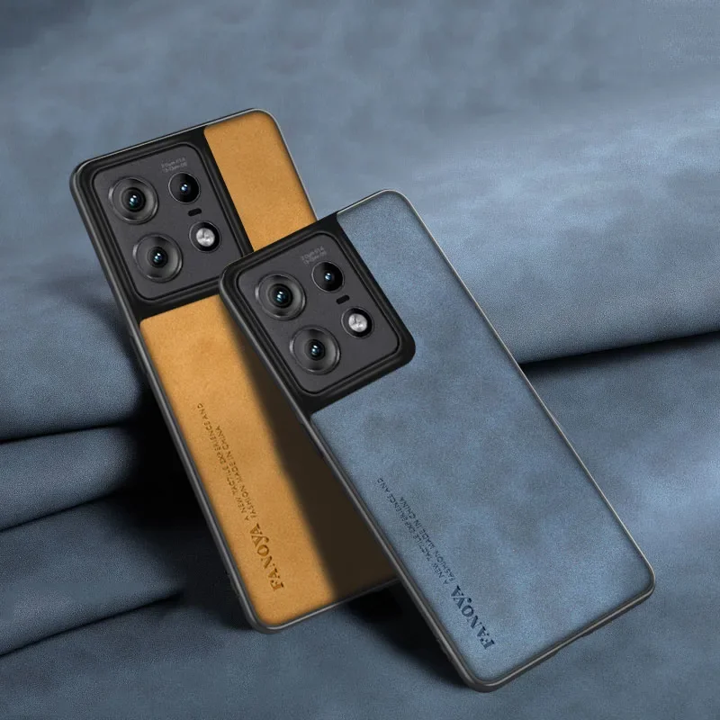 Motorola edge 60 neo -puhelimelle tarkoitettu ylellinen nahkakotelo, mattapintainen silikoninen iskunkestävä suojakansi motorola edge 60 neo -puhelimelle.
